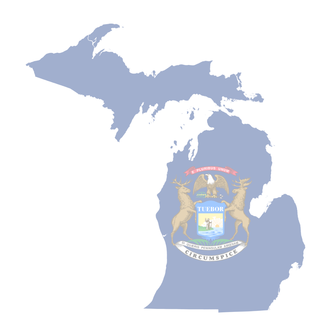 State of Michigan, semi-transparent State of Michigan, semi-transparent