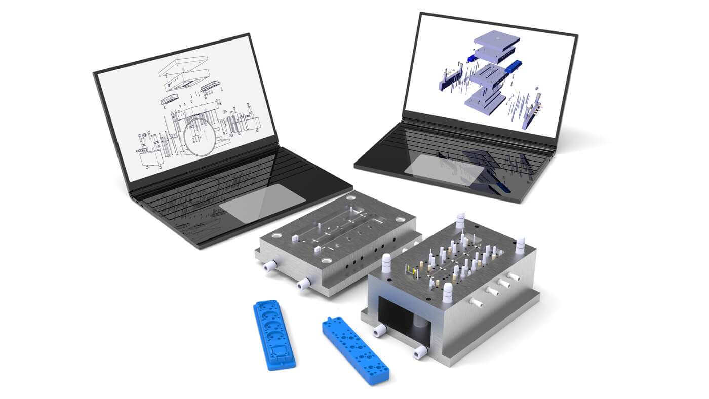 prototyping-injection-mold-image Design on laptop with prototype